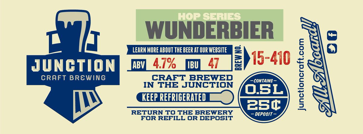 JUNCTION_CRAFT's tweet photo. #StaffPick #TBW2015 : WUNDERBIER 4.7 ABV 47 IBU featuring Bavarian Mandarina Hops #HopSeries https://t.co/9RnI7Ar3F5 http://t.co/a5YRxyCIrV