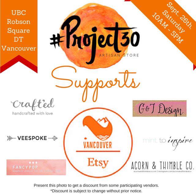 ShopProject30's tweet image. #EtsyVancouver is happening in 2hours! Present this photo get #discount or #freebie from 6 @ShopProject30 artisans!