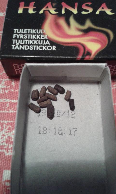 jkinn88's tweet photo. Droppings of #Osmoderma eremita-larvae; reminds of #Pteromys volans. No yellow colour, and the ends are not rounded. http://t.co/juveEuXVpR
