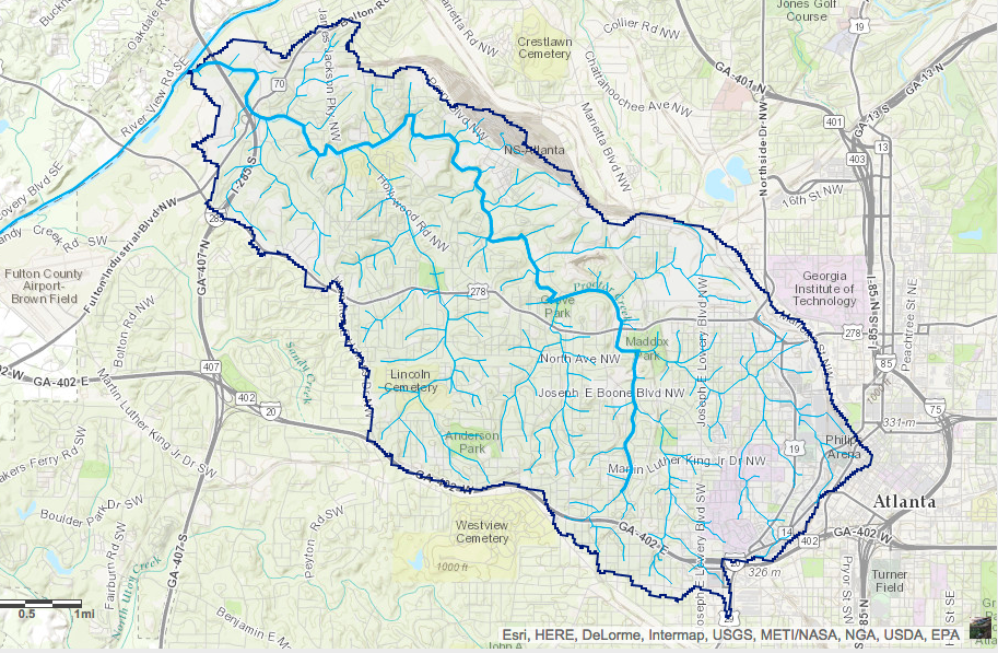 ProctorCreekATL's tweet photo. This map includes Proctor Creek, Proctor Creek Watershed and the streams and tributaries. #Atlanta #Environment http://t.co/QGacU39zQi
