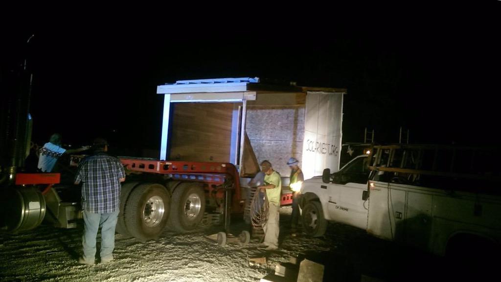 TeamSolarNEST's tweet photo. Last night the final module was loaded and hit the #RoadToIrvine! #SD2015 #ReflectHome http://t.co/RifeQE4x2f