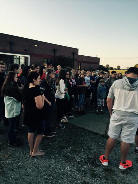 See you at the pole!! Leoma had a huge turnout! So proud of these kids! #lcsspride