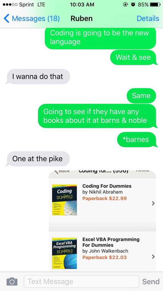mariascult's tweet image. Going to try to learn coding soon w/ Ruben #CodingForDummies