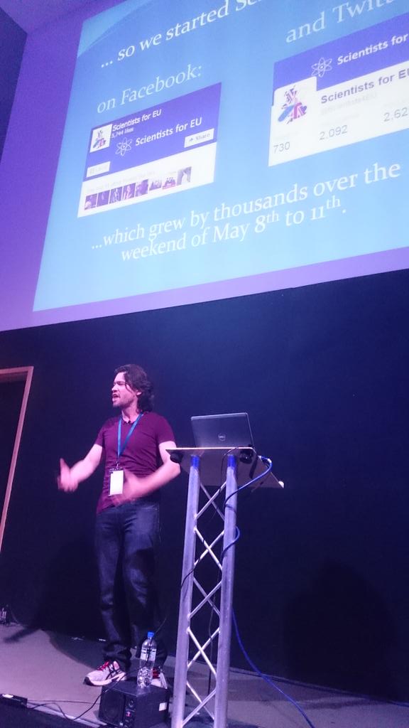 BrianEggo's tweet photo. Mike Galsworthy from @Scientists4EU nails #explorathon15 for @GlasgowSkeptics whilst resembling Edgar Wright ;-) http://t.co/DHRgVOrO03