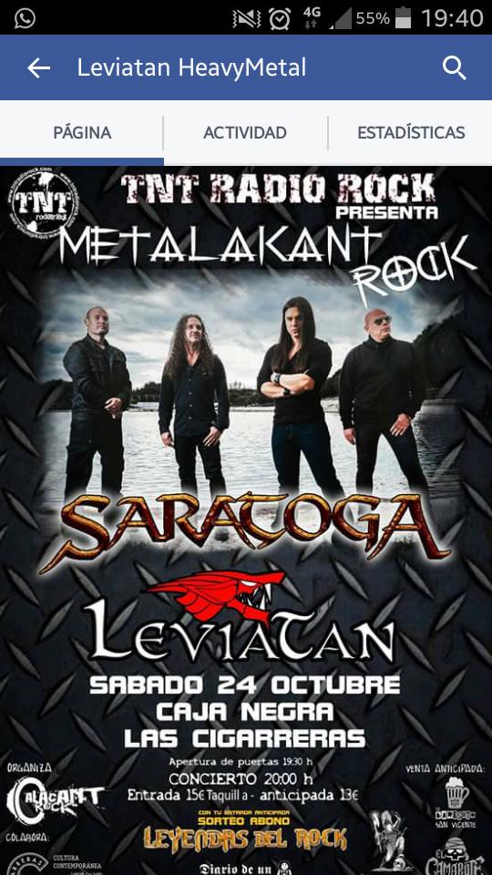 Una vez mas...pero ahora a lo bestia con los grandes Saratoga. El 24 de octubre en las cigarreras.