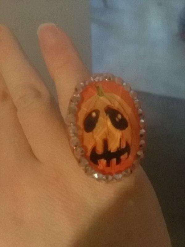 I'm wearing a grinning jack-o-lantern ring because it's childish and I'm going to a baby shower. #CelebrateChildhood