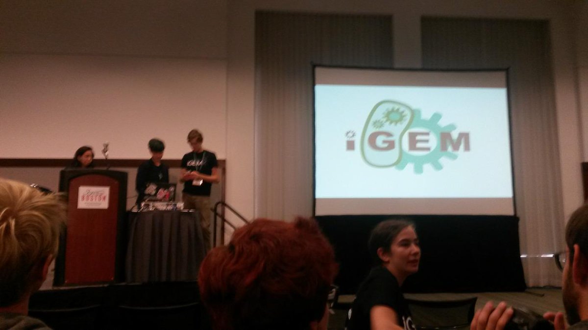 mglubb's tweet photo. Presentation Time! #iGEM #synbio #winbio #uwaterloo #wateroo! #iGEM #iGEM2015 #GiantJamboree #obnoxioushashtags http://t.co/8JbISbmF97