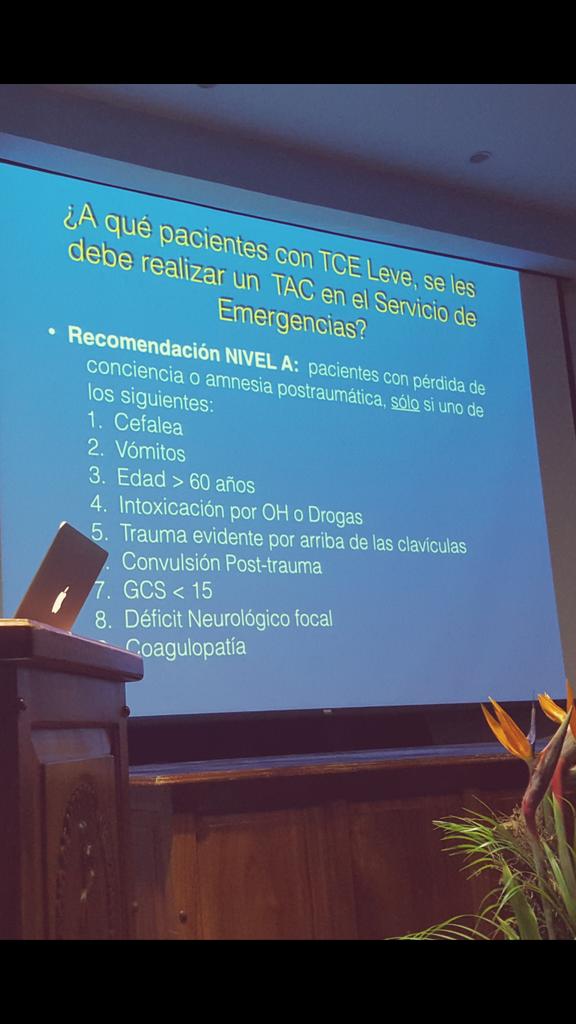 Indicaciones de TAC para TCE leve... aplica para todos estos grupos??
#SemTraum15
