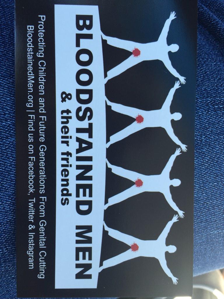 yggdrasil13751's tweet image. I've never seen a person protesting male circumcision before - dramatic signage/message.