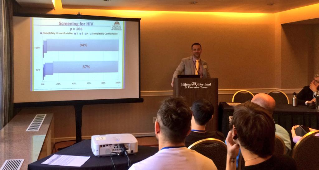 scottnassmd's tweet photo. Orig research presentations on #PrEP for #HIV prevention. Up first: provider comfort by Dr. Andy Petroll #GLMA2015 http://t.co/PlWi87QUbx