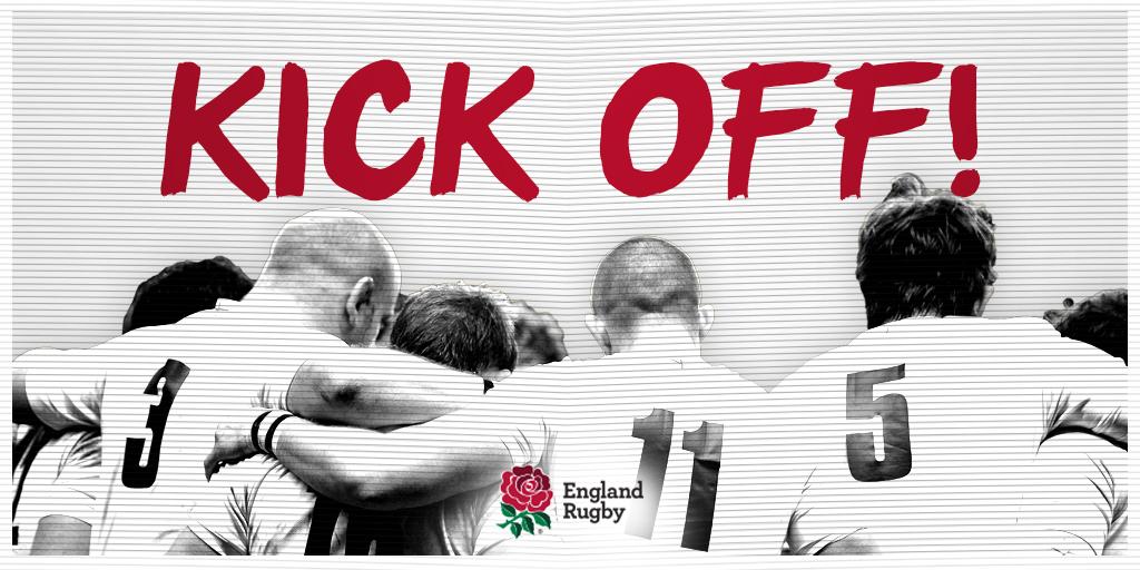 EnglandRugby's tweet photo. We're underway here at Twickenham, come on England! #ENGvWAL

#carrythemhome http://t.co/jgMiqwwPSY