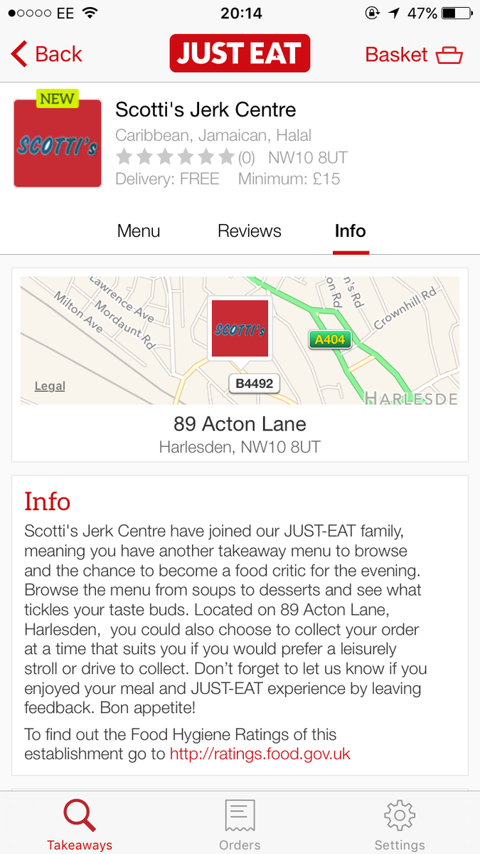 ScottiCaribbean's tweet photo. @HarlesdenTT thanks for the #ff! Oh by the way, we’re on Just Eat now 😊 http://t.co/BKYXgyZBYT