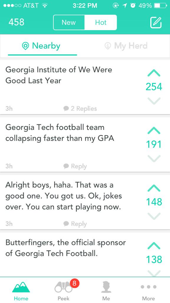 ChrisCosta0309's tweet photo. Well this is the Georgia Tech Yak feed... Everyone is having the same response as me. Oh well, maybe next year http://t.co/ARu4zV5HsT