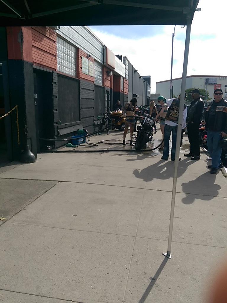 HOGNYC's tweet photo. NYC Harley Davidson Bikini Bike Wash. Come get your bikes washed &amp; grab a burger/hotdog too. #nycharleydavidson http://t.co/RYBSYGdlNL