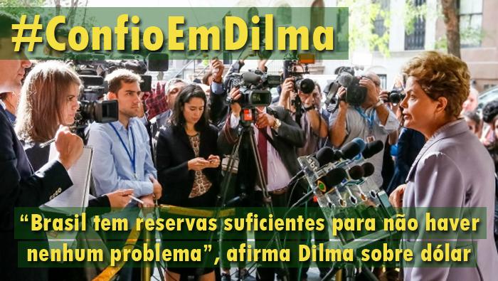 lulabr's tweet photo. “#Brasil tem reservas suficientes para não haver nenhum problema”, afirma #Dilma sobre dólar http://t.co/2CGvbKGBhZ http://t.co/6kTRZ8a2P7