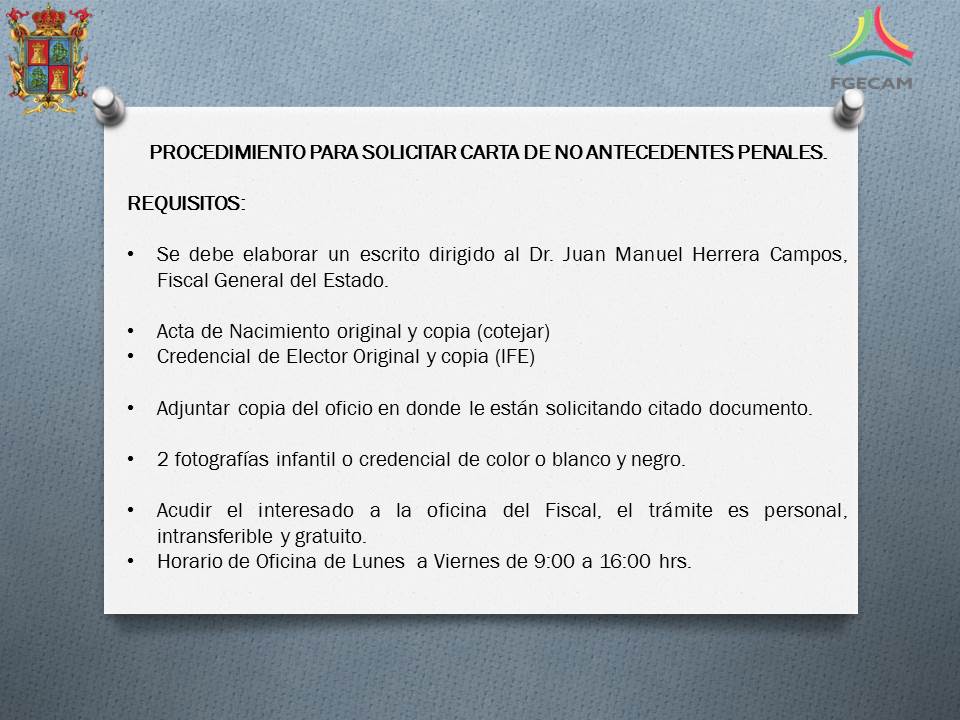 Fge_campeche's tweet photo. #FGEC Requisitos para la carta de no antecedentes penales.@alitomorenoc http://t.co/nzwDi0b7EX