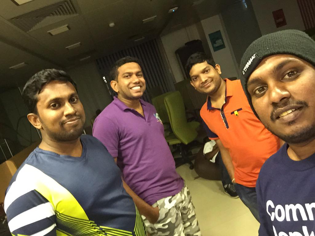 lakwarus's tweet photo. #WSO2Hackathon global hackathon operation team in #SriLanka at 1.30 am http://t.co/dZ7mNzDbzB