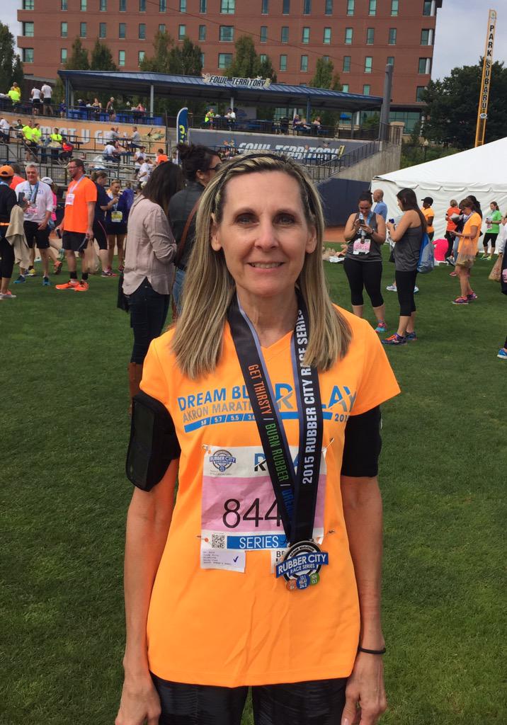 CindyPritt's tweet photo. Great race today! Ran Leg 3 (5.5m) in 51:46. Well done event! #runakron #AkronMarathon http://t.co/0NOzdu0bmf