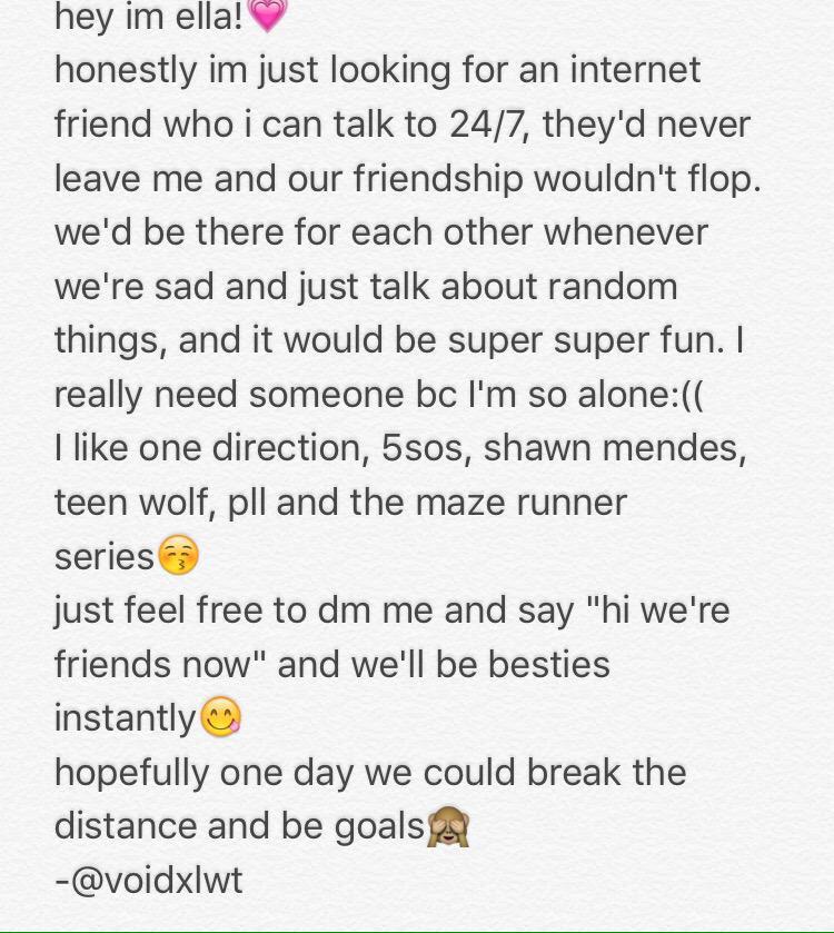 intrnetfrndhelp's tweet photo. Go and follow @voidxlwt if you wanna be her internet friend 💞 http://t.co/IzBJcchYOn