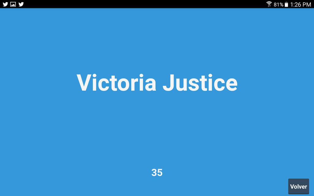EddieLucero11's tweet photo. @VictoriaJustice #VictoriaLiveChat look Victoria. Your name is on Heads up game . That's awesome xoxo β€ http://t.co/GMkl2MCT3h