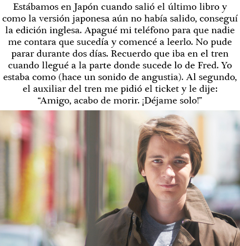 EiProfeta's tweet image. La reacción de James Phelps con la muerte de Fred Weasley.