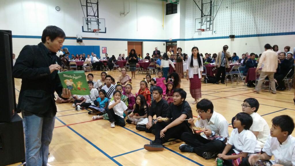 illaphantsays's tweet photo. Story time with Nor Sanavongsay of @SahtuPress at @laoheritage 11th annual banquet. #laodandproud http://t.co/A0TQScK2Oc