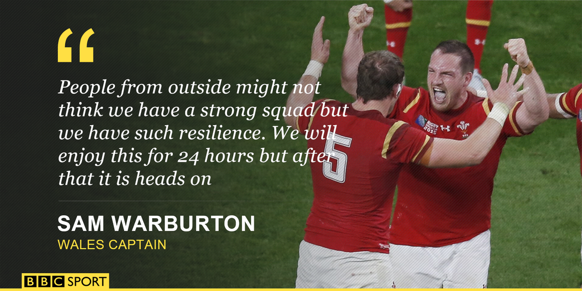 BBCSportWales's tweet photo. Wales captain Sam Warburton on the sensational #RWC2015 win v England #ENGvWAL http://t.co/yTWDwRvT9Z http://t.co/HekWncNRLJ