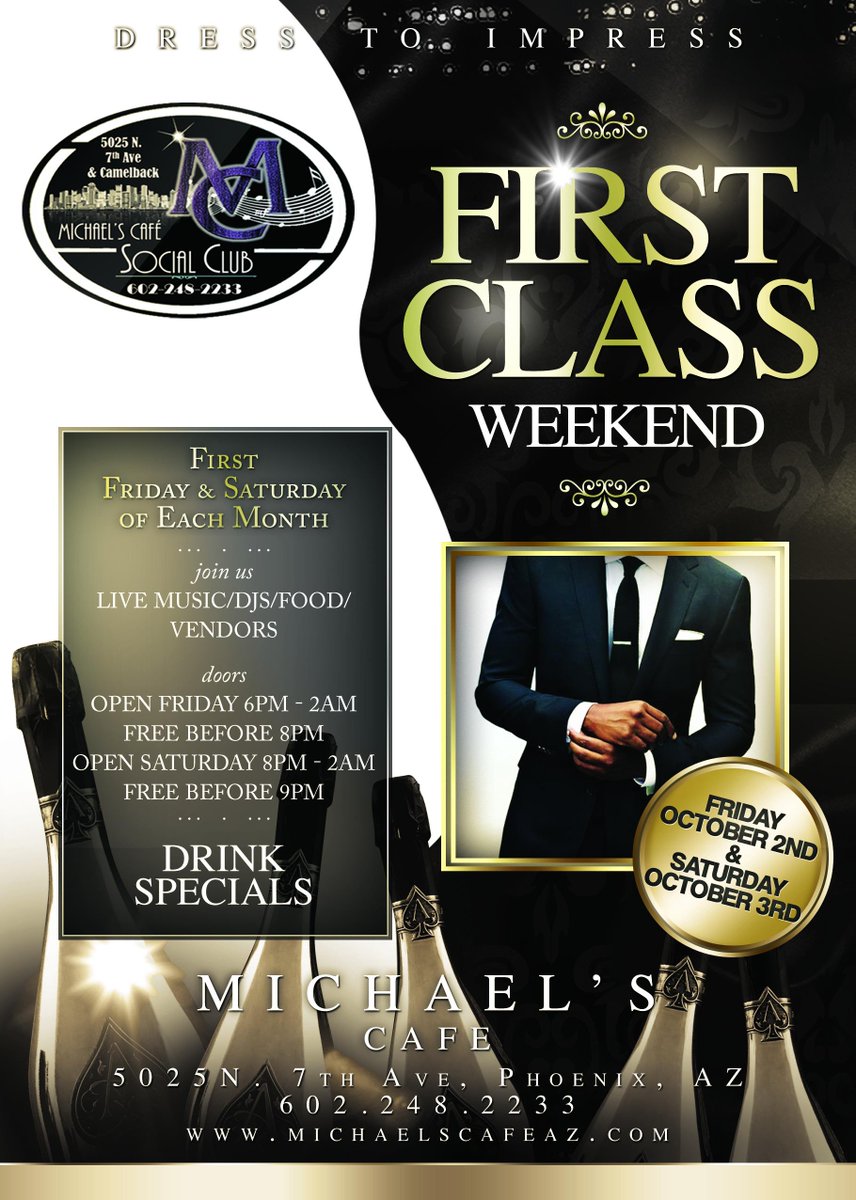 MichaelsatPC's tweet photo. First Class weekend @ Michael's Cafe begins Fri, Oct 2nd.  B there &amp; experience first class flavor at its best! RT http://t.co/NuR55lGA01