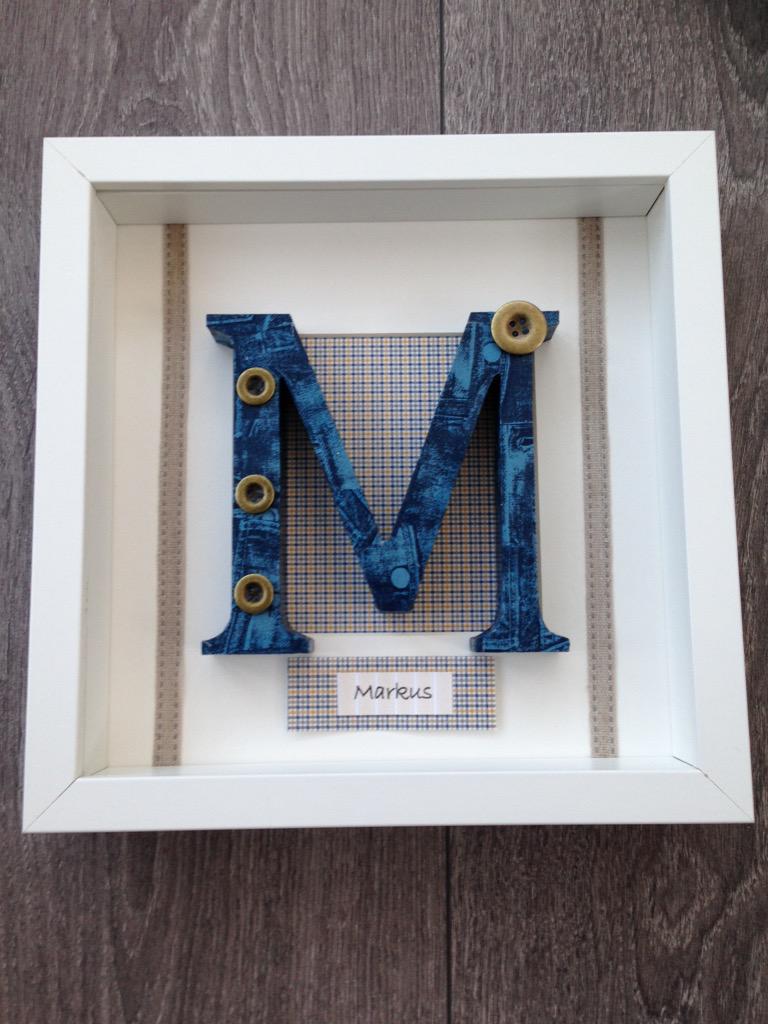 JanieBcrafts's tweet photo. Christmas present #personalised #framedletter#denim#handmade #3D http://t.co/cSTWDOT9ul