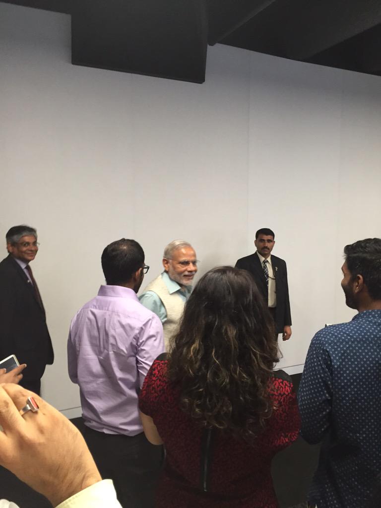 sheenakoushik's tweet photo. Photo opp with @narendramodi and @elonmusk at the Fremont factory today! #ModiInUSA #ModiVisitsTesla #ModiMeetsMusk http://t.co/CThVUXkh1q