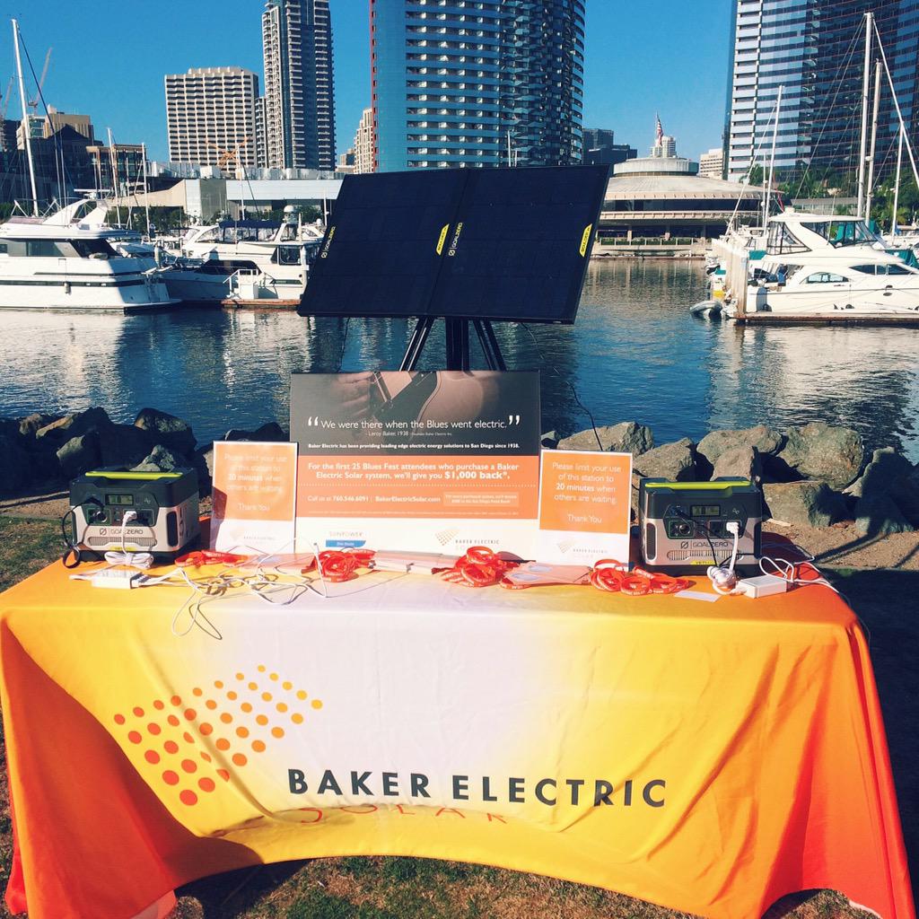 If you're at #SDBluesFest this weekend stop by our booth to charge your phones at our #solar station! #BakerWasThere