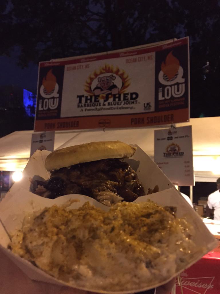 mrkiess's tweet image. And for my 2nd stomach, pulled pork and potato salad from @TheShedBBQ. Thanks for the treat @QintheLouSTL! #imstuffed