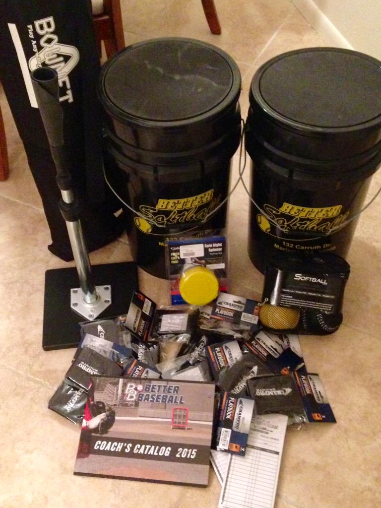 Dusters14U's tweet photo. Christmas in September. Thank you to @bettersoftball for providing the best equipment in the game! http://t.co/E60r7bcZd3