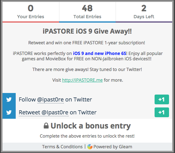 ipast0re's tweet image. Enter to win a FREE copy of #iPASTORE, the best resigning service, tons of paid apps for FREE!gleam.io/Iu5kU/ipastore…