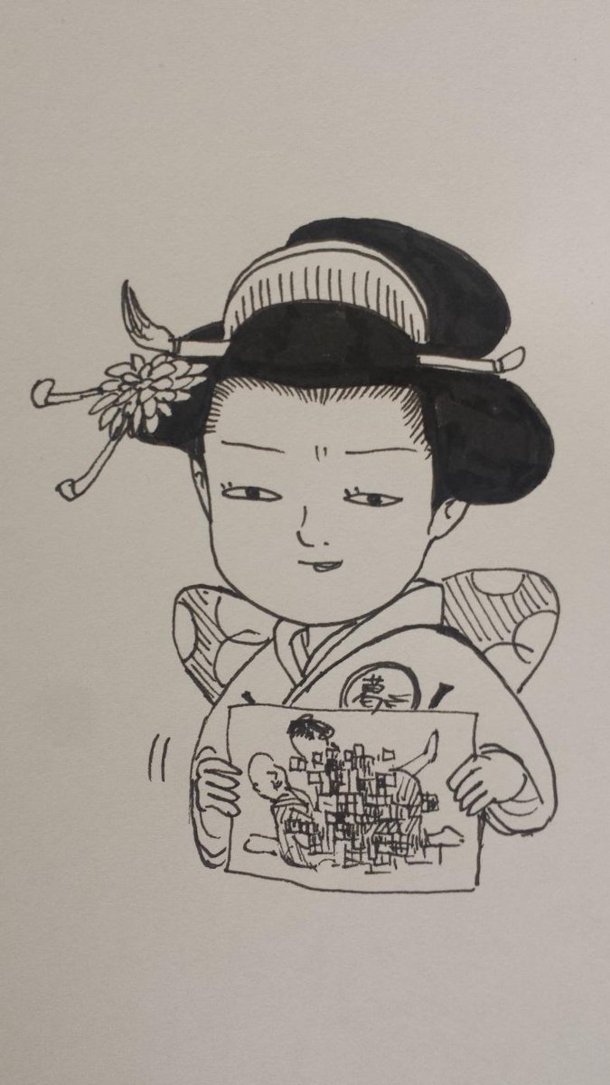 さわやかな日曜日なので
お北ちゃんも描きました 