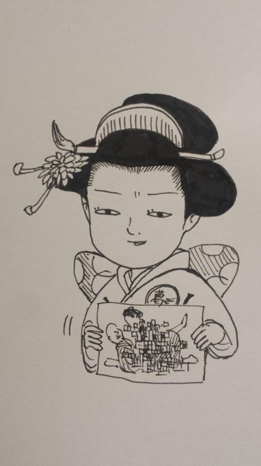 さわやかな日曜日なので
お北ちゃんも描きました 