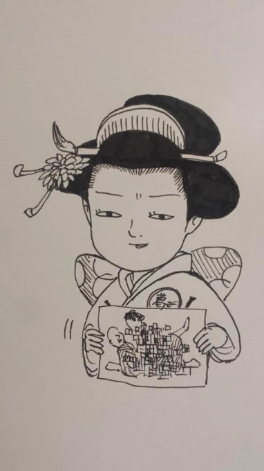 さわやかな日曜日なので
お北ちゃんも描きました 