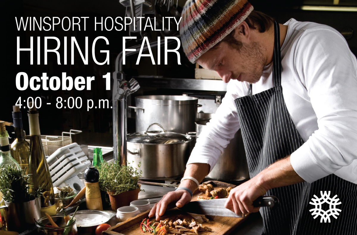 WinSportCanada's tweet photo. Looking for a great job in the hospitality industry? We are having a #HiringFair - Oct 1st! http://t.co/UkvXkRpV5b http://t.co/5zVTfYI9IP