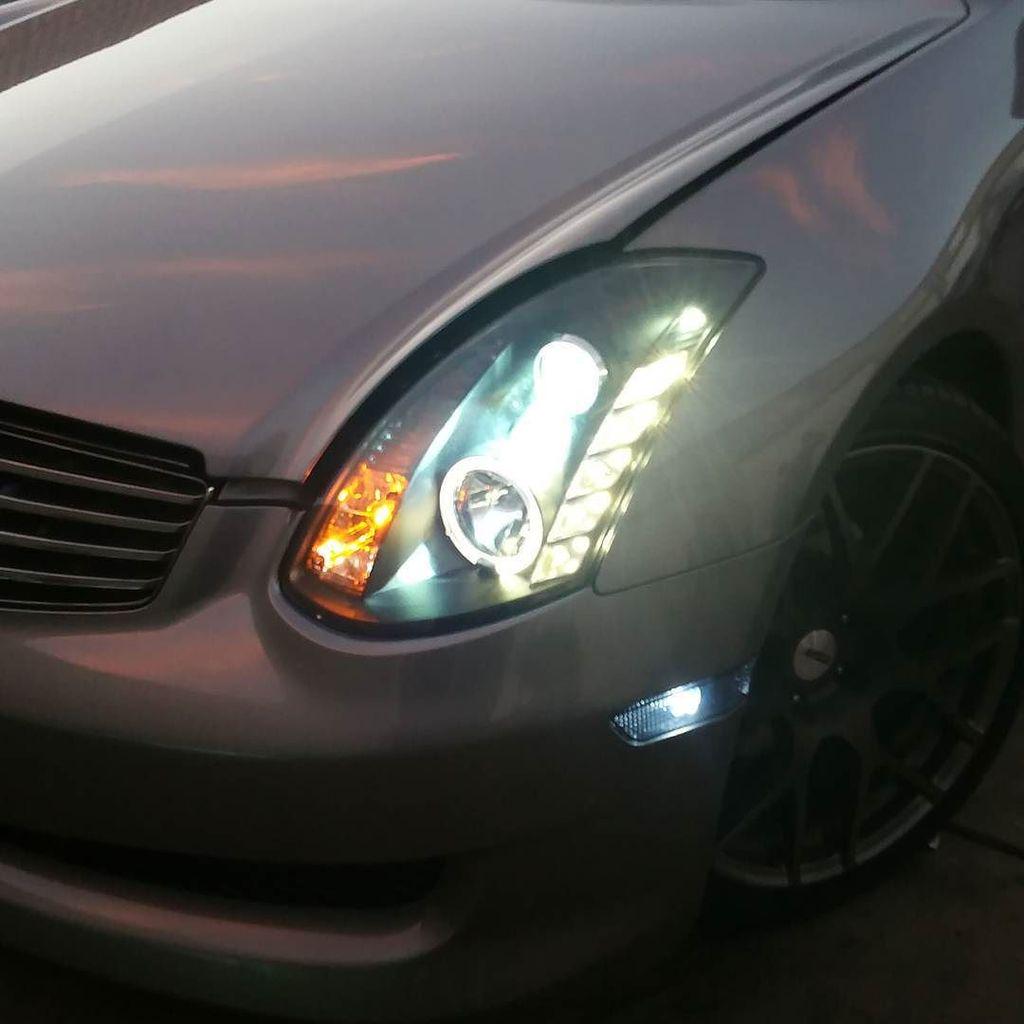 InfinitiAgora's tweet image. Syder headlight installation on 2007 g35 with smoke bumper lights. (661)794-9798

#velocitypartz #palmdale #lancast…