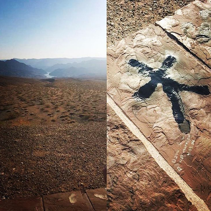 Jayden's fire symbol forever on the walls of white rock canyon #vegas #powerrangerssamurai #roadtrip <a href="/AlexHeartman/">Alex Heartman</a>