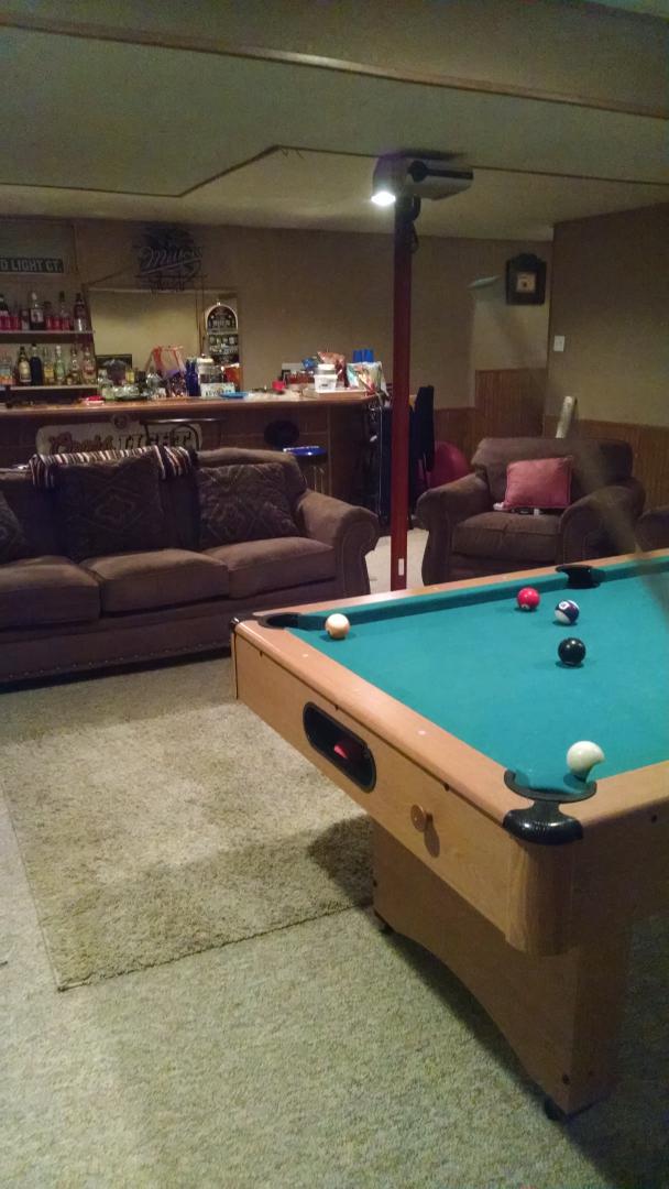 Saturday night at home playing pool with my husband!!!