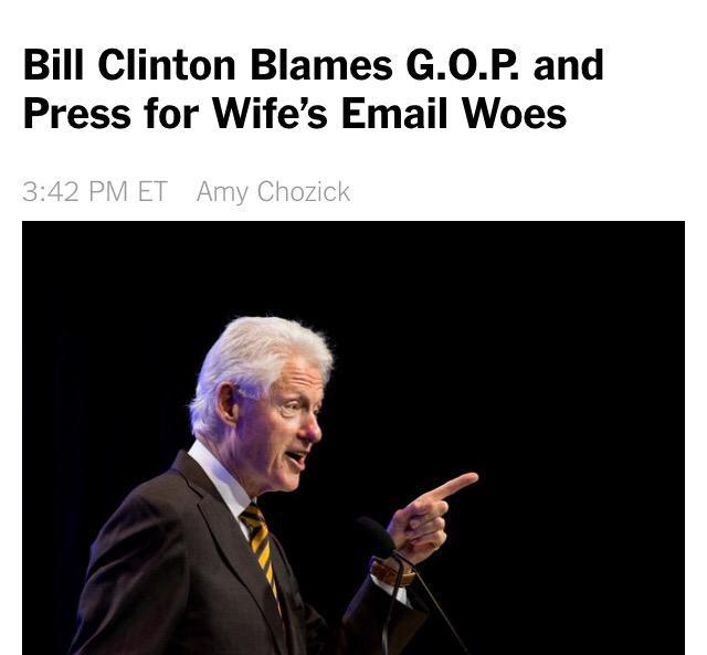 micheleroberts0's tweet image. Leave it to slick Willie to blame the GOP for Hillary's #servergate  problems 😕