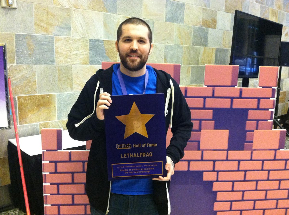 LethalFrag's tweet photo. It is surreal to be the first broadcaster to be indicted into the @twitch Hall of Fame.  Thank you everyone. http://t.co/3jqxshHbCl