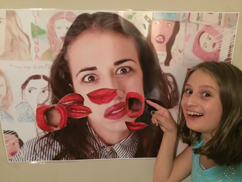 SandiKerry's tweet photo. @MirandaSings @ColleenBNet #birthdaygames #goodtime Played "pin the lips on Miranda" for my daughter's 10th birthday. http://t.co/CHzARo5NKR