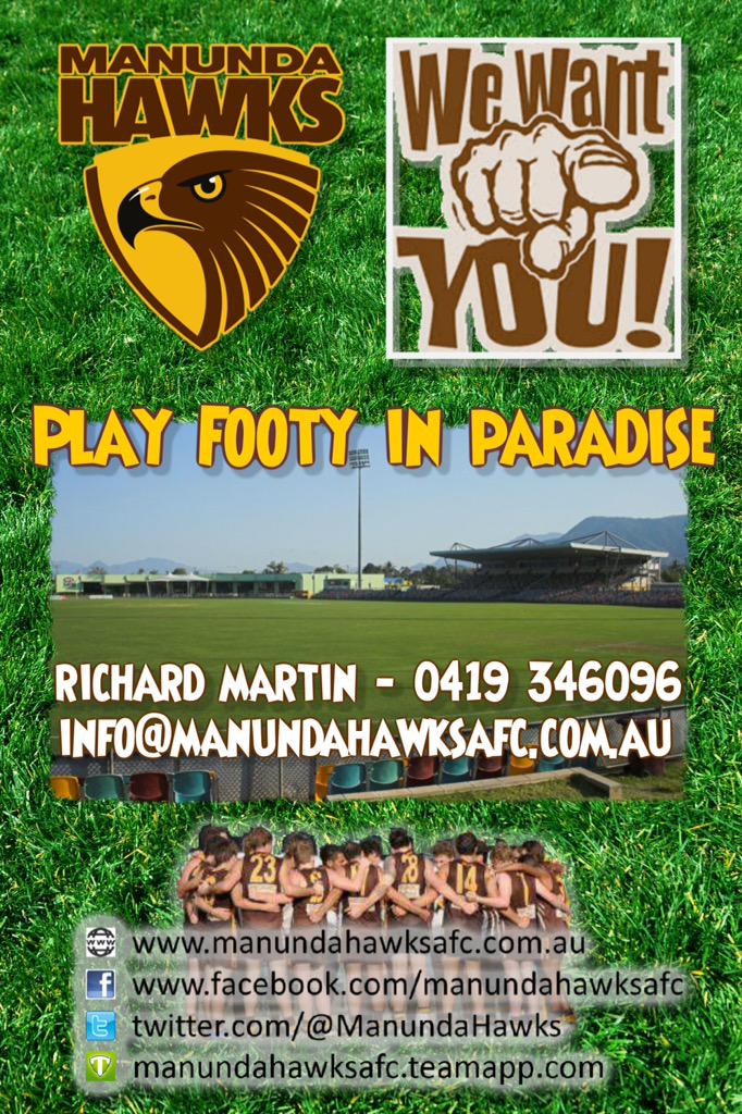 Looking for somewhere to play footy next year? We are seeking players for our senior and reserve grade sides in 2016.