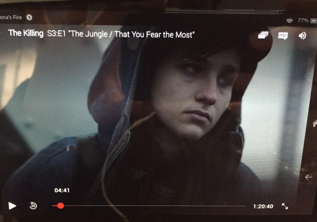 SnookyMicdana's tweet photo. Started watching #thekilling a week ago already through two seasons and finally @IBexWeBex shows up. #netflixatwork http://t.co/w4h8PtcmNd