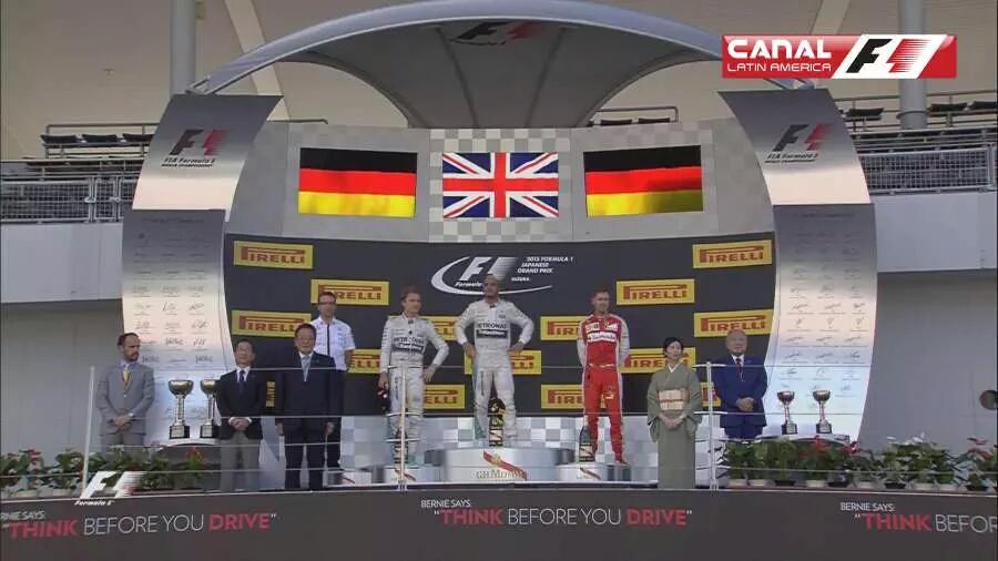 Hamilton vince in Giappone davanti a Rosberg e Vettel.