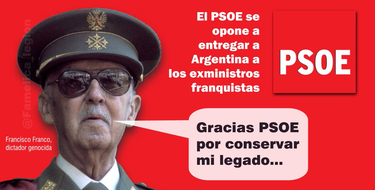 El <a href="/PSOE/">PSOE</a> se opone a entregar a Argentina a exministros franquistas
europapress.es/nacional/notic… #IIIRepública27s