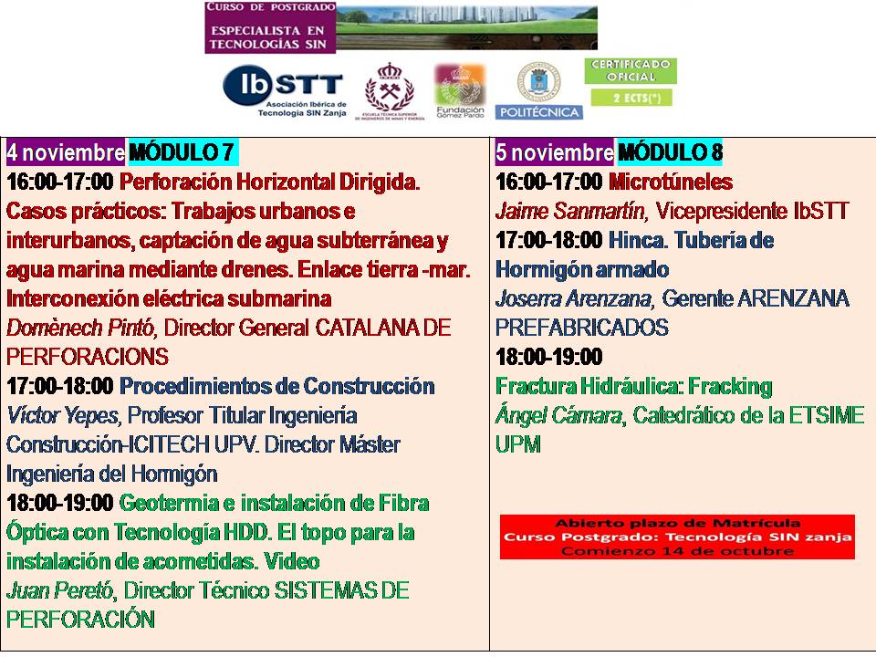 IBSTT's tweet photo. MOD.7 Y 8 #postgrado #sinzanja en @minasenergiaupm con #perforaciondirigida #microtuneles #fracking TE APUNTAS!! http://t.co/xMRLLuT7BR