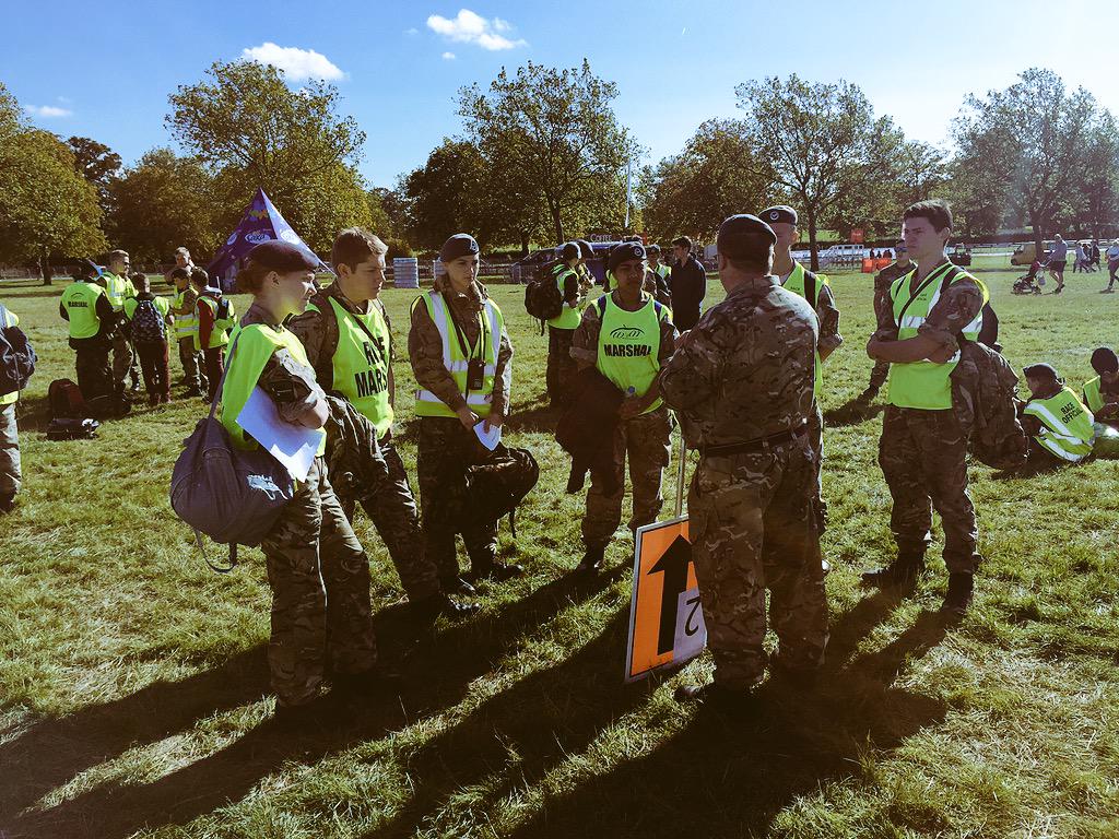 Flt Lt Redman-Brown briefs the man down checkpoint #aircadets #WindsorHalf2015